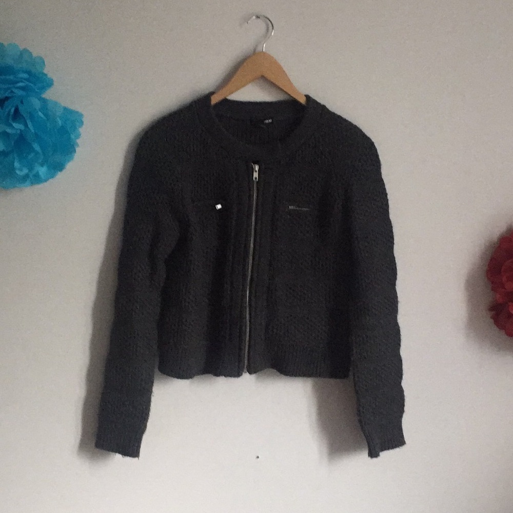 H&M Grey Knit Jacket.